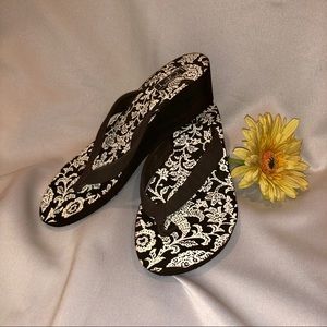 Dark brown sandal wedges